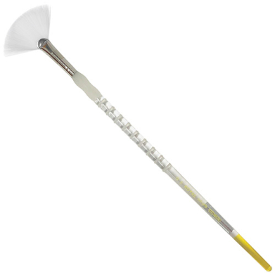 Royal Langnickel Soft-Grip White Taklon Brush - Long Handle, Fan #6