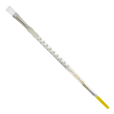 Royal Langnickel Soft-Grip White Taklon Brush - Long Handle, Flat #6