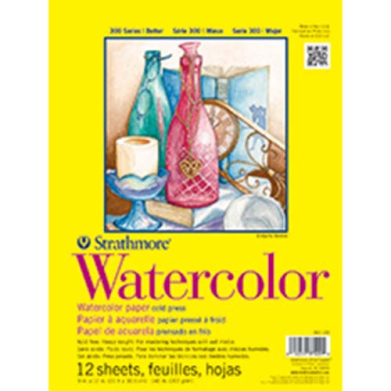 Strathmore 300 Series Watercolor Pad 9" x 12" - (12 Sheets, 140lb) Cold Press