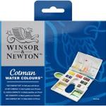 Winsor & Newton Cotman Watercolor Field Set  Brush & 14 Half Pans