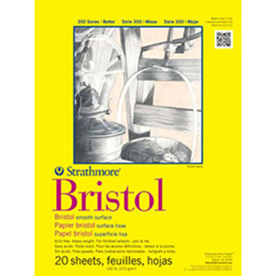 Strathmore 300 Series Bristol Pad 11" x 14" - (20 sheets, 100lb) Smooth