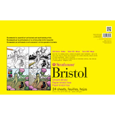 Strathmore 300 Series Bristol Pad 11" x 17" - (24 sheets, 100lb) Smooth