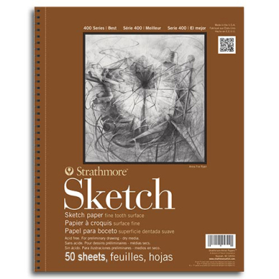 Strathmore 400 Series Sketch Pad (455) 11" x 14" - (50 sheets, 60lb) Spiral Bound