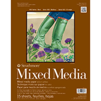 Strathmore 400 Series Mixed Media Pad ( 462 ) 11" x 14" - (15 sheets, 140lb) Glue Bound