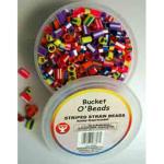 Hygloss Striped Straw Bucket O'Beads Assorted Sizes