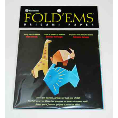 Yasutomo Fold'Ems Origami Paper 5 7/8" - (12 Sheets) Wild Animal Assortment