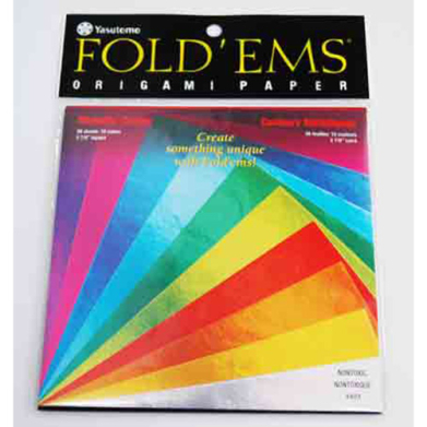 Yasutomo Metallic Foil Origami Paper 5 7/8" - (36 Sheets) Single Sided Metallics