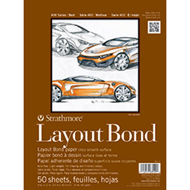 Strathmore 400 Series Layout Bond Paper ( 411 ) 11" x 14" - (50 sheets, 16lb) Tape Bound