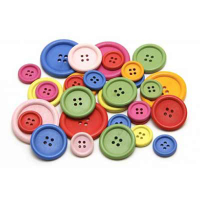 Hygloss Bright Wooden Buttons 60pc 30mm Medium