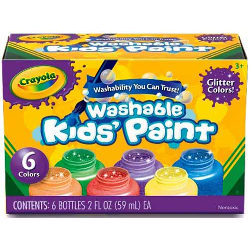 Crayola Washable Kids Paint Set – 6 Glitter Colors - Quality Art, Inc.  School and Fine Art Supplies