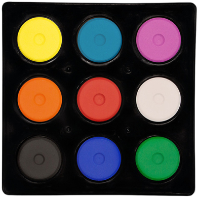 Richeson Small Tempera Cake Set - (9 Colors) Basic Colors