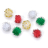 Craft Pom Poms Christmas Assorted Glitter 1/2" (80 count)