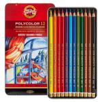 Koh-I-Noor Polycolor Colored Pencil Tin Set - (12 Pack)