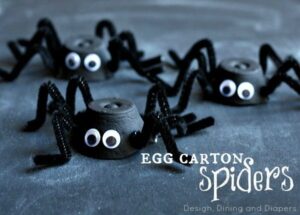 Egg Carton Spiders via @tarynatddd