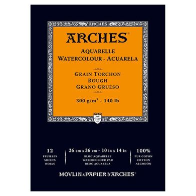 Arches Watercolor Rough Press Pad 10" x 14" - (12 Sheets, 140lb)