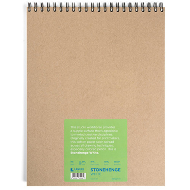 Legion Stonehenge Wire Bound Journal 11" x 14" - (32 Sheets, 250gsm) White