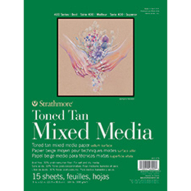 Strathmore 400 Series Toned Tan Mixed Media Pad ( 462 ) 6" x 8" - (15 Sheets, 184lb) Glue Bound