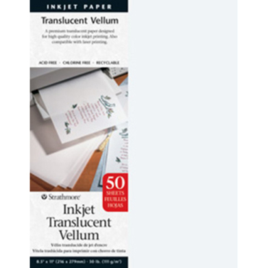 Strathmore Inkjet Translucent Vellum Paper 8.5" x 11"(20 sheets, 30lb)