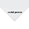 White folded card or napkin with the bold black words “cold press.”