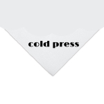 White folded card or napkin with the bold black words “cold press.”