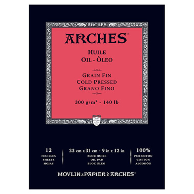 Arches Cold Pressed Oil Paper Pad 9" x 12" (12 sheets, 140lb)