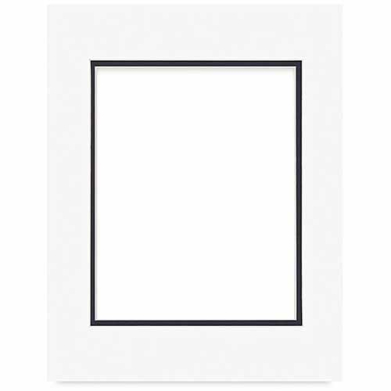 Crescent 16" x 20" Smooth White /Black Double Pre-Cut Matboard (10.5" x 13.5" opening)