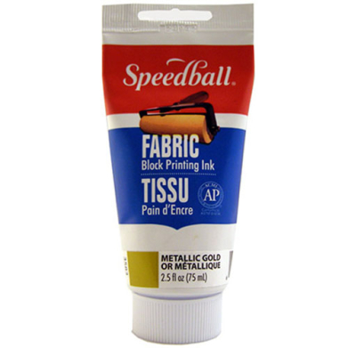 Speedball Block Printing Fabric Ink - (2.5oz/75ml) Metallic Gold