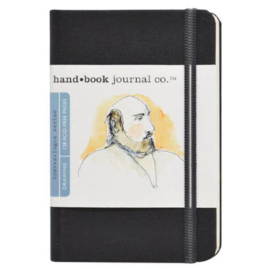 Global Art Travelogue Drawing Hand Book - Portrait (5.5" x 3.5") Ivory Black
