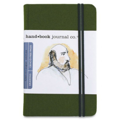 Global Art Travelogue Drawing Hand Book - Portrait (5.5" x 3.5") Cadmium Green