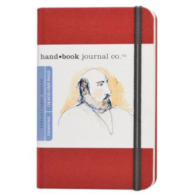 Global Art Travelogue Drawing Hand Book - Portrait (5.5" x 3.5") Vermilion Red