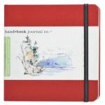 Global Art Travelogue Drawing Hand Book - Square (5.5" x 5.5") Vermilion Red