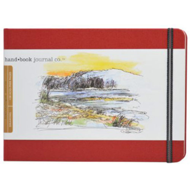 Global Art Travelogue Drawing Hand Book - Landscape (5.5" x 8.25") Vermilion Red