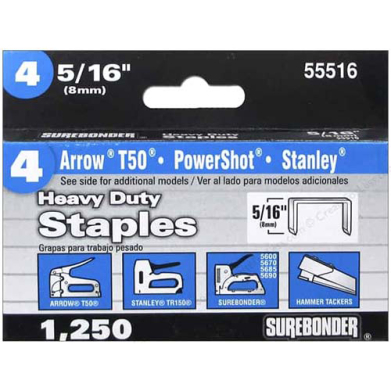 Surebonder #4 Heavy Duty Staples 5/16" - (1250 Count)