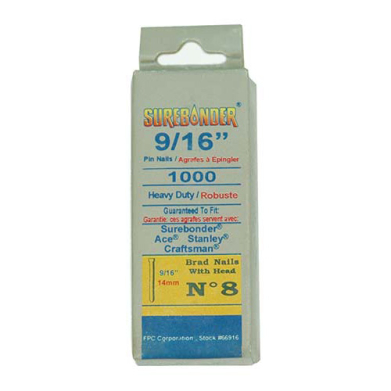 Surebonder #8 Heavy Duty Brad Nails 9/16" - (1000 Count)