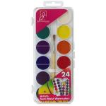 Richeson Semi-Moist Watercolor Set with Brush - (24 Colors)