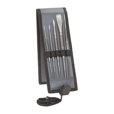 Richeson Grey Matters Watercolor Brush Set of 5 with Holder