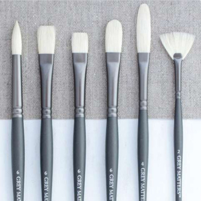 Richeson Grey Matters Bristle Brushes for Oil & Acrylic - (Set of 6)