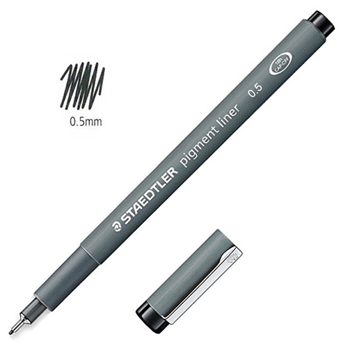 Staedtler Pigment Liner Sketch Pen (0.5mm) Black Quality Art, Inc