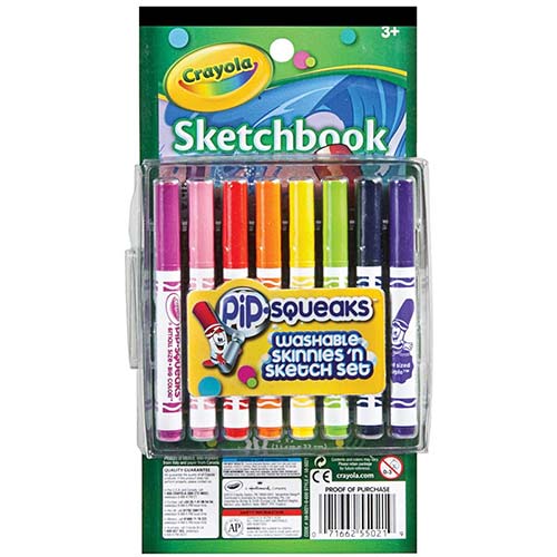 Crayola Pip-Squeaks Washable Markers Skinnies 'n Sketch Set – (16