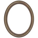 Closeout Oval Frame Walnut with Gold Inlay - 22" x 28"
