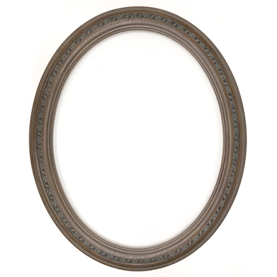 Closeout Oval Frame Walnut with Dark Inlay - 22" x 28"