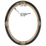 Closeout Oval Frame Black and Gold with Baroque Accents - 22" x 28"