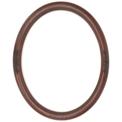 Closeout Oval Frame Cherry Wood with Rose Accents - 22" x 28"