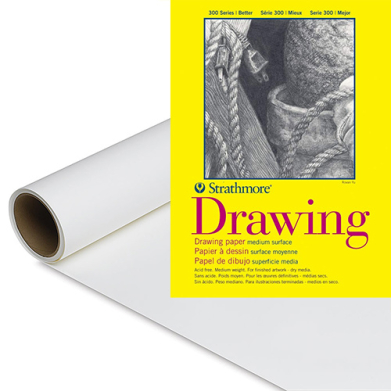 Strathmore 300 Series Drawing Paper Roll - (42" x 10yd, 70lb) Medium Surface