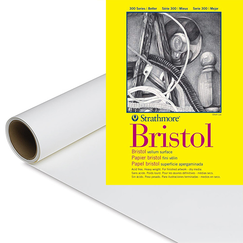 Strathmore 300 Series Bristol Paper Roll – (42″ x 10yd, 100lb