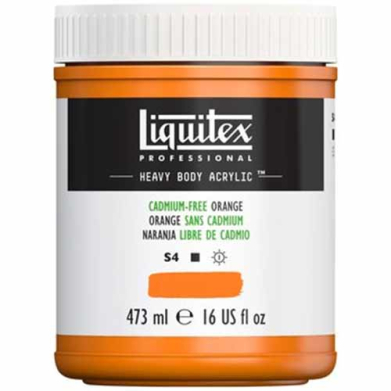 Liquitex Professional Heavy Body Acrylic Paint - (16oz/473ml) Cadmium-Free Orange
