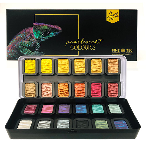 FineTec Pearlescent Watercolour Set – (24 Pack) Colorful
