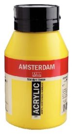 Royal Talens Amsterdam Acrylic Paint - (33.8oz/1000ml) 275 Primary Yellow