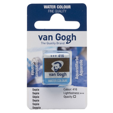 Royal Talens Van Gogh Water Colour Half Pan - Sepia