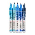 Royal Talens Ecoline Brush Pen Set of 5 Liquid Watercolor Pens –(5 Pack) Blues 11509905